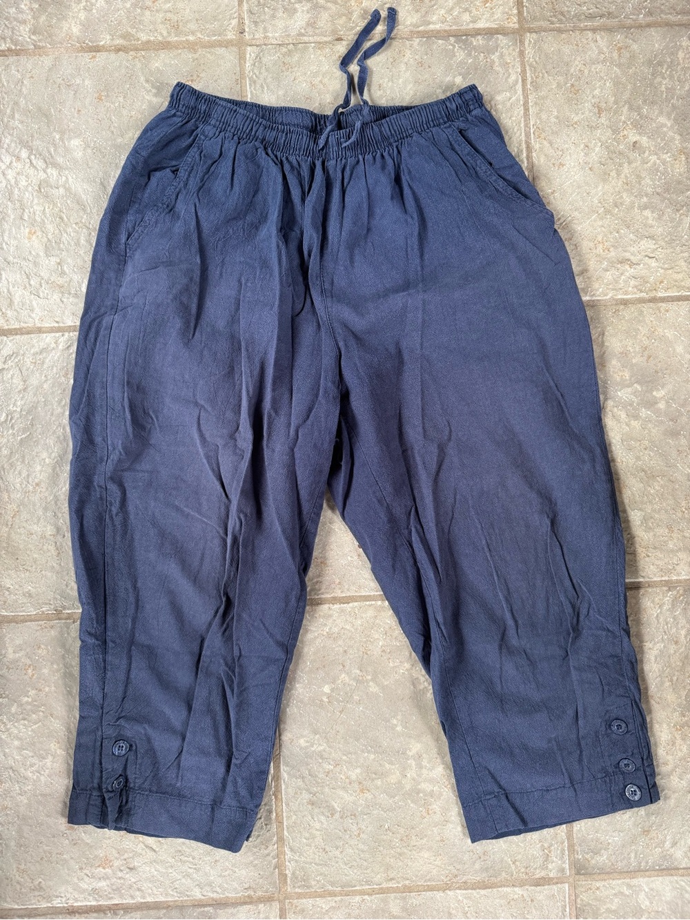 Cathy Daniels Navy Drawstring Relaxed Joggers